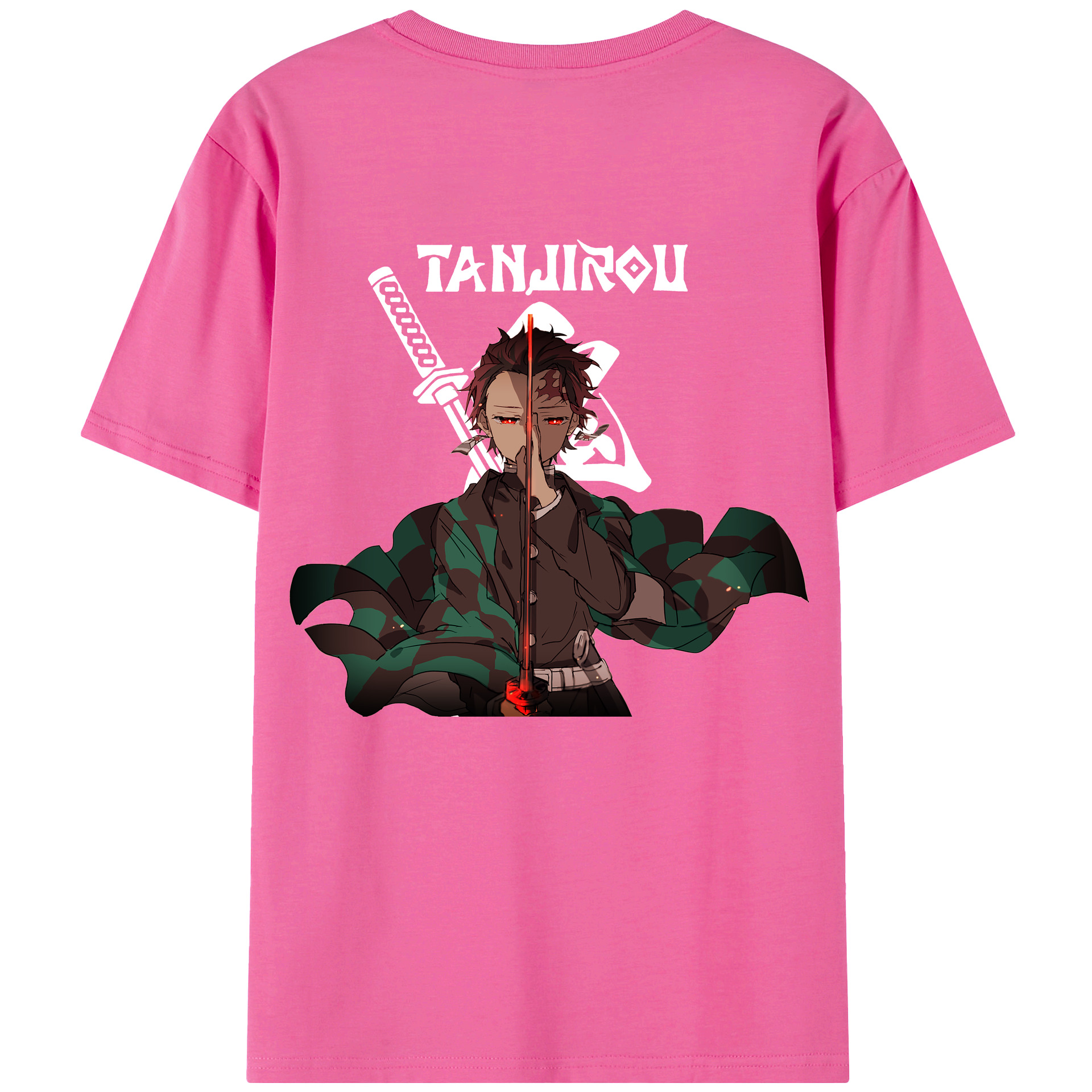 （画像用） 鬼滅の刃 竈門 炭治郎／かまど たんじろう Kamado Tanjirou レディース半袖Tシャツ(バックプリント)